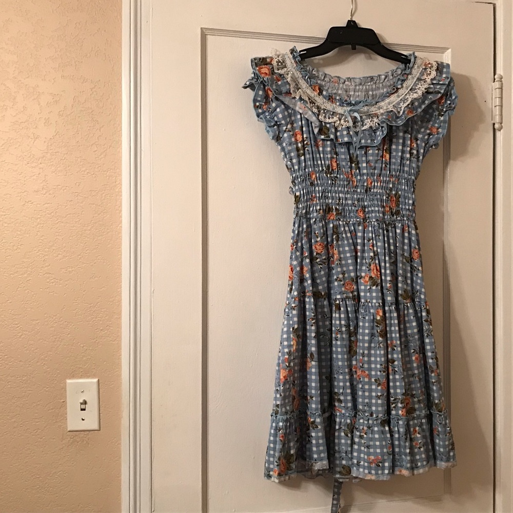 Blue plaid Lolita dress